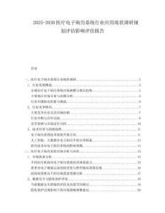 2025-2030醫療電子病歷系統行業應用現狀調研規劃評估影響評估報告