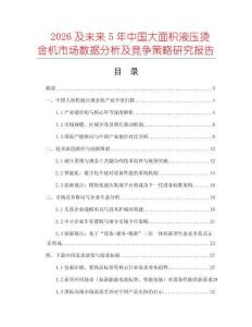 2026及未來5年中國大面積液壓燙金機市場數(shù)據(jù)分析及競爭策略研究報告