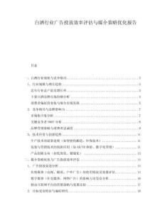 白酒行業(yè)廣告投放效率評估與媒介策略優(yōu)化報告