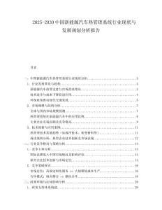 2025-2030中國(guó)新能源汽車熱管理系統(tǒng)行業(yè)現(xiàn)狀與發(fā)展規(guī)劃分析報(bào)告
