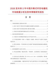 2026至未來5年中國升降式環(huán)形電鍍機市場數(shù)據(jù)分析及競爭策略研究報告