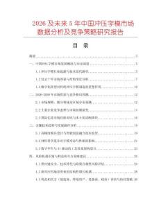 2026及未來5年中國沖壓字模市場數(shù)據(jù)分析及競爭策略研究報告