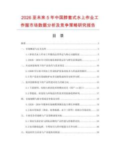 2026至未來(lái)5年中國(guó)脖套式水上作業(yè)工作服市場(chǎng)數(shù)據(jù)分析及競(jìng)爭(zhēng)策略研究報(bào)告