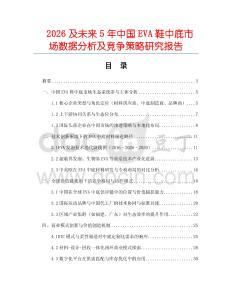 2026及未來5年中國EVA鞋中底市場(chǎng)數(shù)據(jù)分析及競爭策略研究報(bào)告