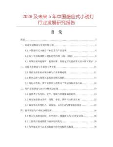 2026及未來5年中國感應式小夜燈行業發展研究報告