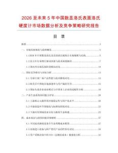 2026至未來5年中國數顯洛氏表面洛氏硬度計市場數據分析及競爭策略研究報告