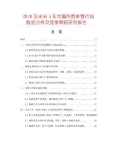 2026及未來(lái)5年中國(guó)熱管單管市場(chǎng)數(shù)據(jù)分析及競(jìng)爭(zhēng)策略研究報(bào)告