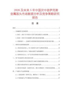 2026及未來5年中國次中音薩克斯金屬笛頭市場數據分析及競爭策略研究報告
