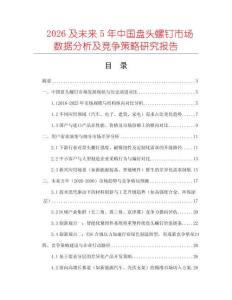 2026及未來5年中國盤頭螺釘市場數(shù)據(jù)分析及競爭策略研究報(bào)告