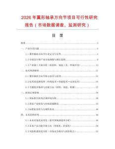 2026年翼形軸承萬向節(jié)項目可行性研究報告（市場數(shù)據(jù)調(diào)查、監(jiān)測研究）