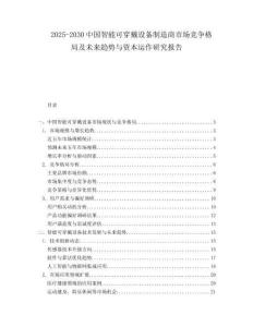 2025-2030中國智能可穿戴設備制造商市場競爭格局及未來趨勢與資本運作研究報告
