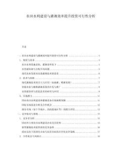 農(nóng)田水利建設與灌溉效率提升投資可行性分析