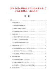 2026年男皮棉靴項(xiàng)目可行性研究報(bào)告（市場(chǎng)數(shù)據(jù)調(diào)查、監(jiān)測(cè)研究）