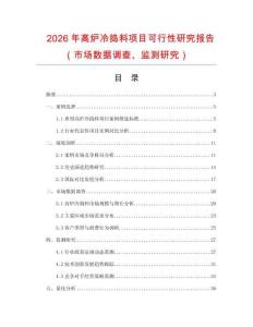 2026年高爐冷搗料項目可行性研究報告（市場數(shù)據(jù)調(diào)查、監(jiān)測研究）