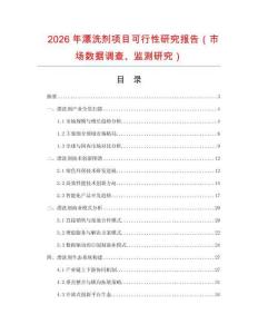 2026年漂洗劑項(xiàng)目可行性研究報(bào)告（市場數(shù)據(jù)調(diào)查、監(jiān)測研究）