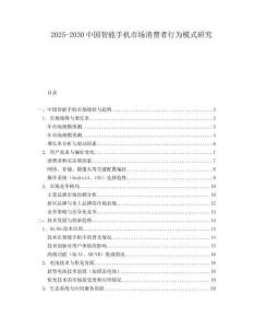 2025-2030中國智能手機市場消費者行為模式研究