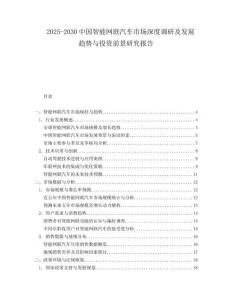 2025-2030中國智能網聯汽車市場深度調研及發展趨勢與投資前景研究報告