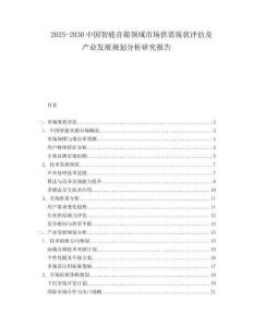 2025-2030中國智能音箱領域市場供需現狀評估及產業發展規劃分析研究報告