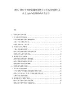 2025-2030中國智能通風系統行業市場深度調研及前景趨勢與發展戰略研究報告