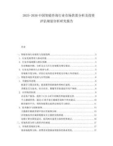 2025-2030中國智能咨詢行業市場供需分析及投資評估規劃分析研究報告