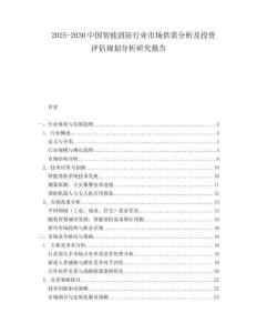 2025-2030中國智能消防行業市場供需分析及投資評估規劃分析研究報告