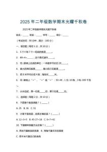 2025年二年級數學期末光耀千秋卷