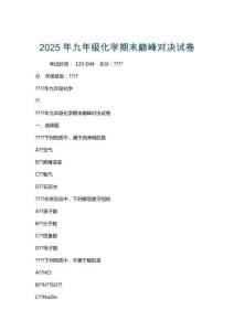 2025年九年級(jí)化學(xué)期末巔峰對(duì)決試卷