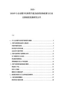 2025-2030中小企業(yè)數(shù)字化轉(zhuǎn)型升級(jí)及政府扶持政策與行業(yè)自律規(guī)范發(fā)展研究全書