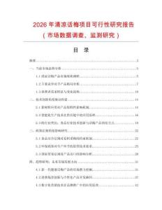 2026年清涼話梅項目可行性研究報告（市場數據調查、監(jiān)測研究）