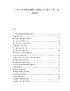 2025-2030中小企業(yè)數(shù)字化轉(zhuǎn)型實(shí)效案例與推廣建議研究