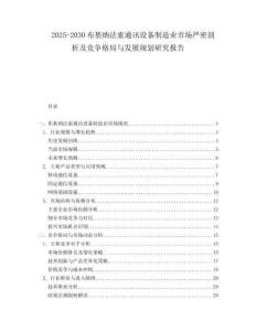2025-2030布基納法索通訊設備制造業市場嚴密剖析及競爭格局與發展規劃研究報告