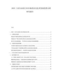 2025工業(yè)自動化行業(yè)市場需求及技術(shù)發(fā)展趨勢分析研究報告