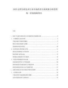 2025過程分析技術行業市場供需分離現象分析投資統一控制策略得出