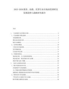 2025-2030教育、幼教、托管行業(yè)市場深度調(diào)研及發(fā)展趨勢與戰(zhàn)略研究報告