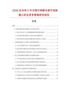 2026及未來5年中國竹制鵝毛刷市場數(shù)據(jù)分析及競爭策略研究報告