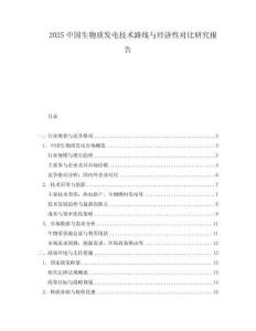 2025中國生物質發電技術路線與經濟性對比研究報告