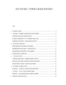 2025寒冷地區(qū)工程勘察與建設(shè)技術(shù)研究報(bào)告