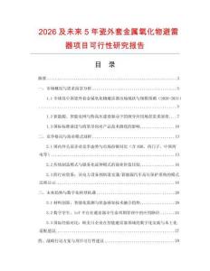 2026及未來5年瓷外套金屬氧化物避雷器項(xiàng)目可行性研究報(bào)告