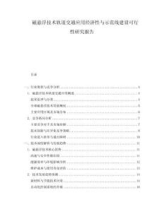 磁懸浮技術軌道交通應用經濟性與示范線建設可行性研究報告
