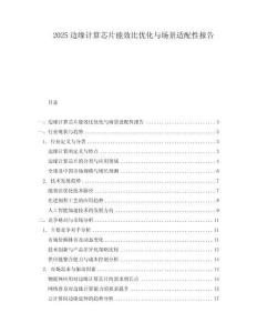 2025邊緣計(jì)算芯片能效比優(yōu)化與場(chǎng)景適配性報(bào)告