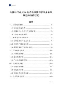 金屬硅行業(yè)2026年產(chǎn)業(yè)發(fā)展現(xiàn)狀及未來發(fā)展趨勢分析研究