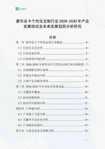 豪華皮卡個性化定制行業2026-2030年產業發展現狀及未來發展趨勢分析研究