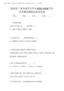 海南省三亞市成考專升本2025-2026學(xué)年藝術(shù)概論模擬試卷及答案