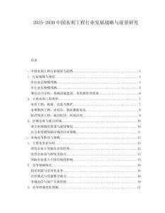 2025-2030中國水利工程行業(yè)發(fā)展戰(zhàn)略與前景研究