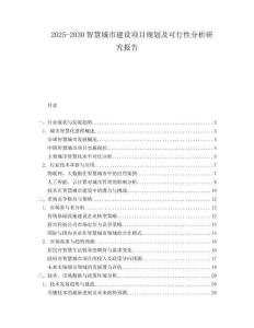 2025-2030智慧城市建設項目規劃及可行性分析研究報告