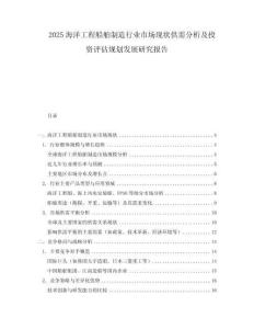 2025海洋工程船舶制造行業(yè)市場現(xiàn)狀供需分析及投資評估規(guī)劃發(fā)展研究報告