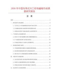 2026年中國先導(dǎo)式大口徑電磁閥市場調(diào)查研究報告
