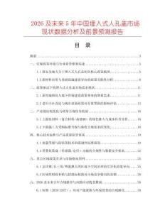 2026及未來5年中國埋入式人孔蓋市場現(xiàn)狀數(shù)據(jù)分析及前景預(yù)測報告