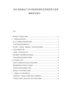 2025航海航運產業市場深度調研及發展趨勢與投資戰略研究報告