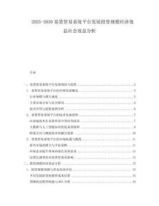 2025-2030易貨貿易系統平臺發展投資規模經濟效益社會效益分析